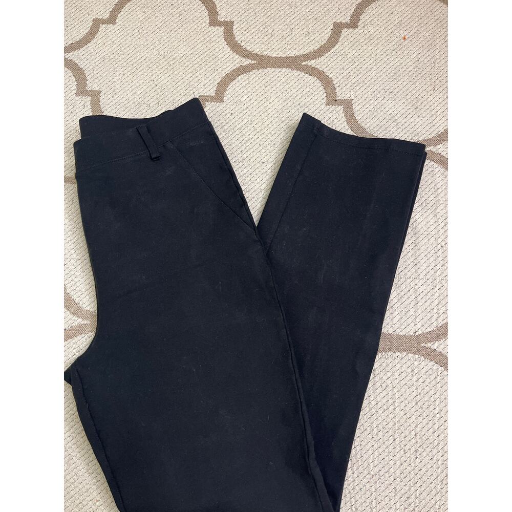 Quince Black ultra stretch ponte straight leg pants, size medium petite - Picture 2 of 15